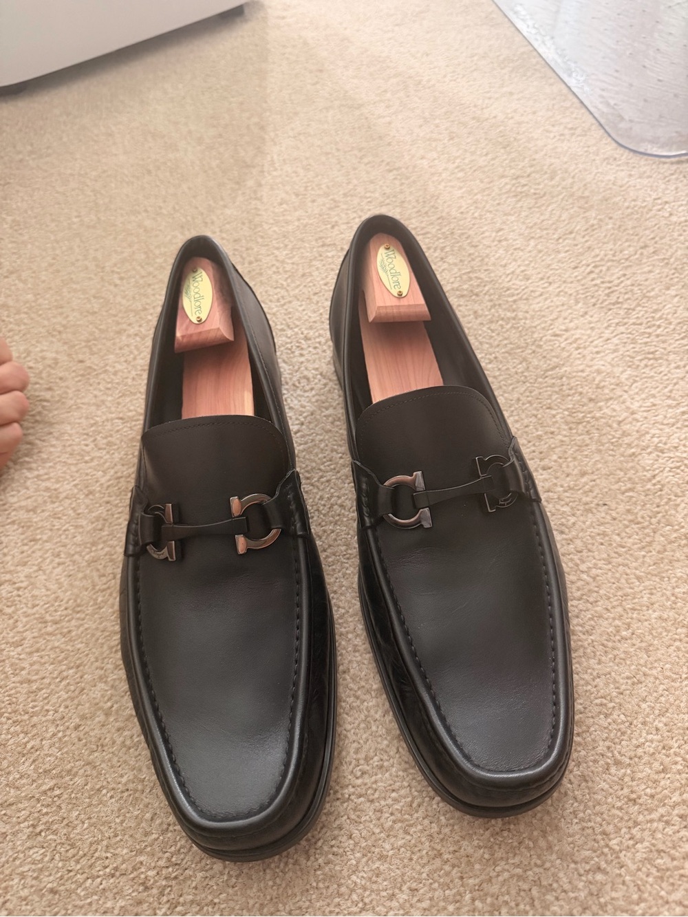 Salvatore Ferragamo Black Leather Bit-Detail Loafers